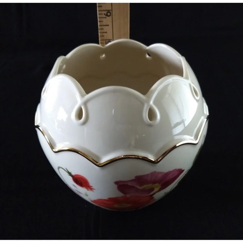 Lenox Poppies on Pink Vase Collection Hand Painted‎ 24K Gold Trim BRAND NEW